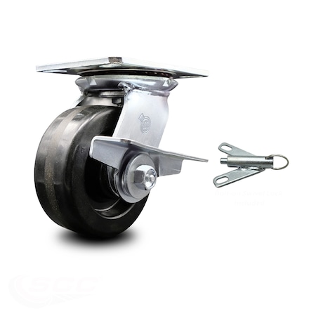 5 Inch Phenolic Caster With Roller Bearing And Brake/Swivel Lock